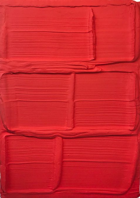 Harmen van der Tuin, Stone Red, mixed media, 100 x 140 x 15cm, 2019  