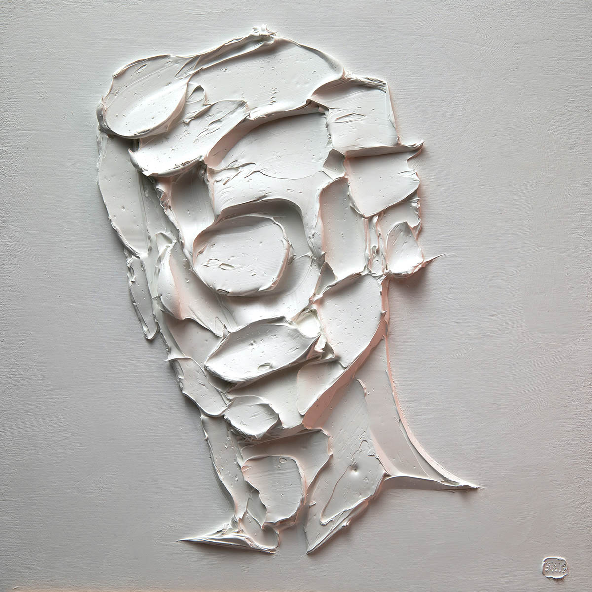 Salman Khoshroo, WOWBA-11, Knife Impasto, oil on wood panel, 30 x 30cm