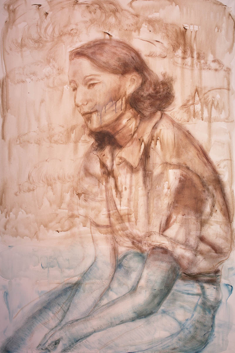 Elisa Filomena - Donna sola (Lonely woman), 2022, acrylic on canvas, 120x80cm. Ph courtesy: Elisa Filomena