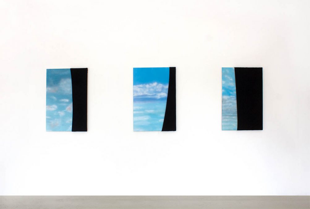 Sofia Cruz Rocha @sofia.cruz.rocha  Sky Series, 2021  Acrylic and velvet on linen