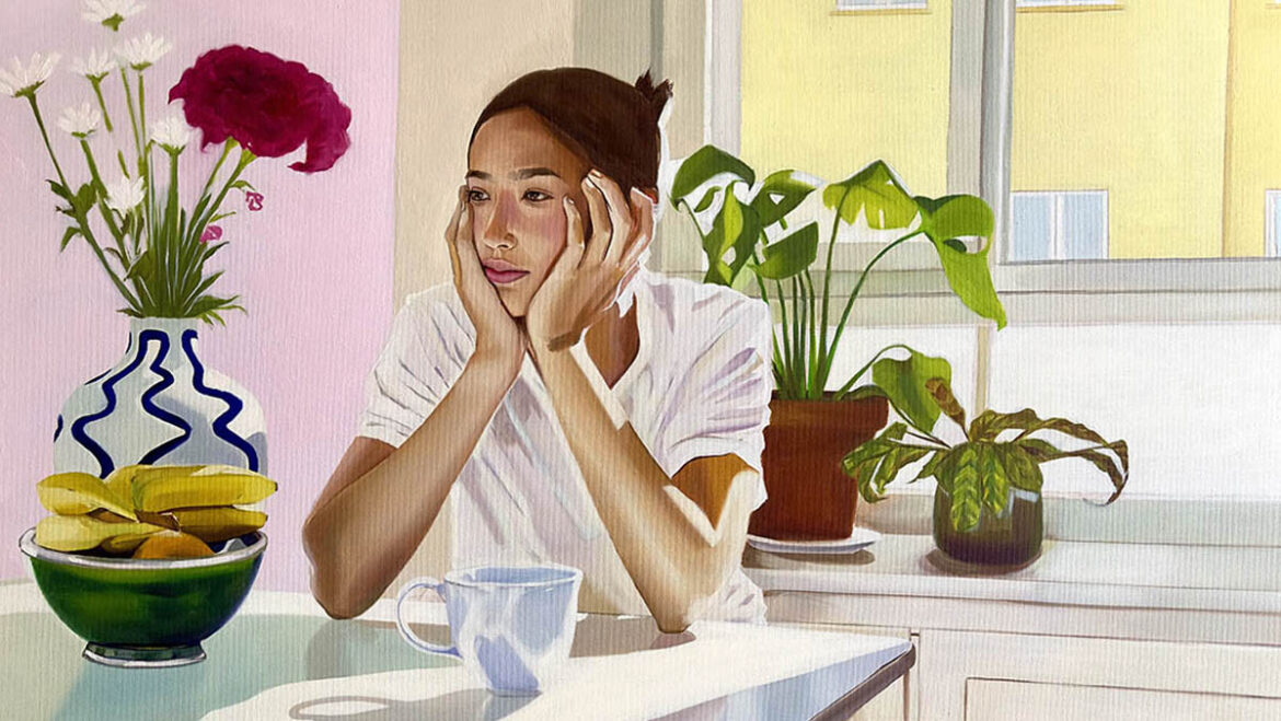 Cup of comfort, 2024, Oil on canvas, 120x100cm