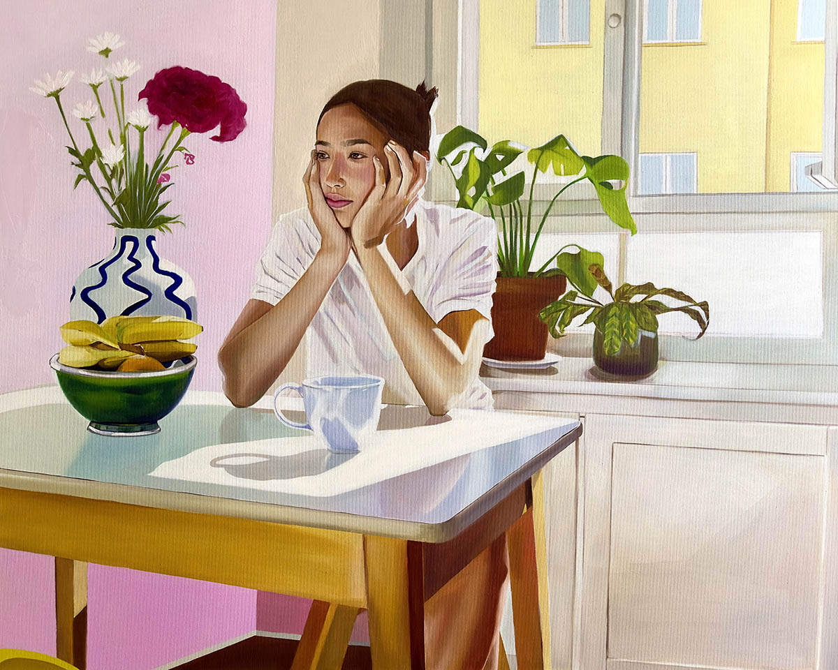 Cup of comfort, 2024, Oil on canvas, 120x100cm