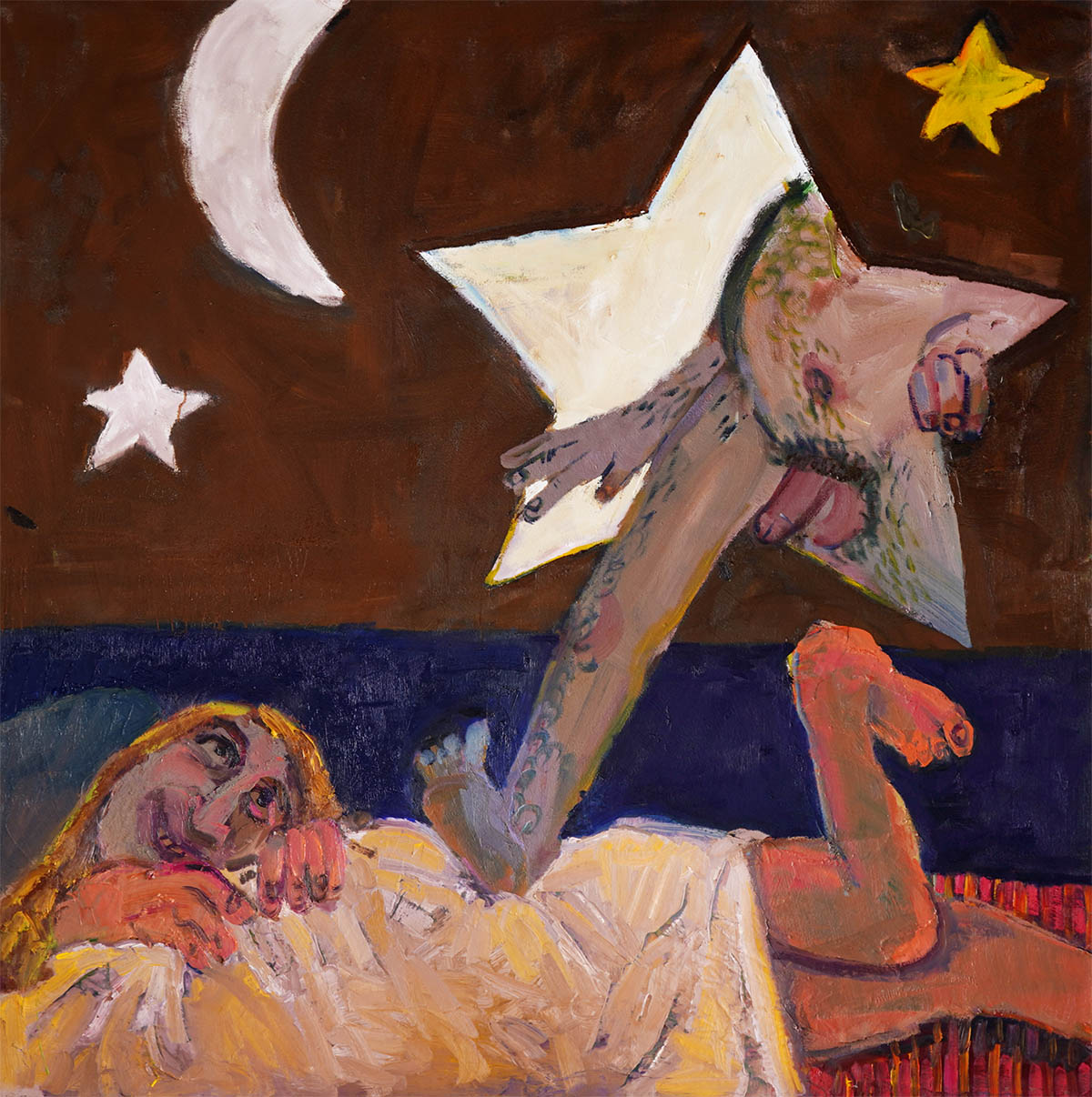 Shanee Roe Fantasizing about awkward nightmares, 2024 Oil on canvas 150 x 150 cm