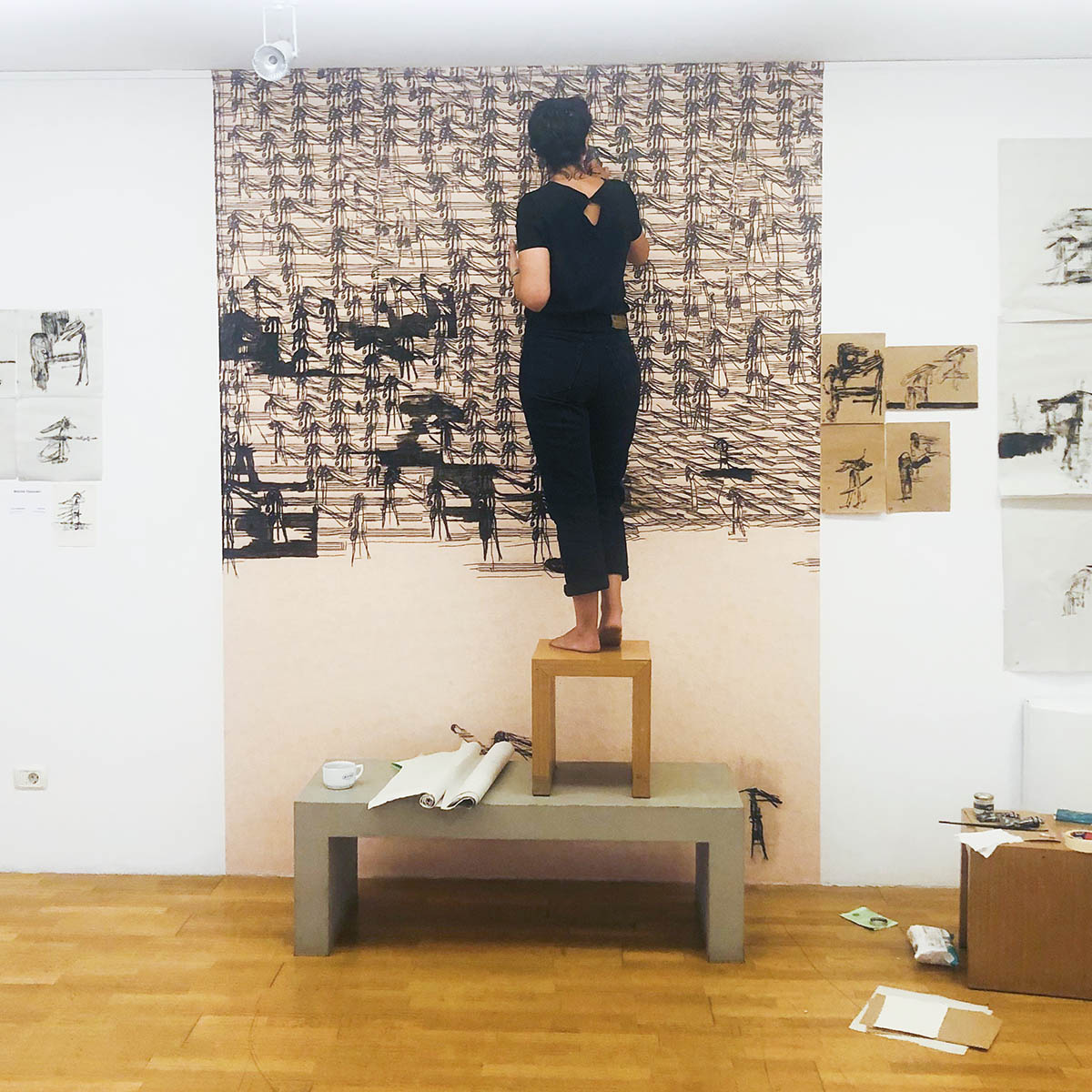 Matilda Odobashi, Lines that lie, 2021, Installation view at Zeta Gallery, Tirana