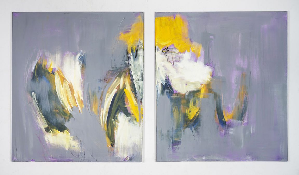 Monika Herschberger, Purple in love, Acryl auf Leinwand, Format: 2 x 70 x 80 cm/2020