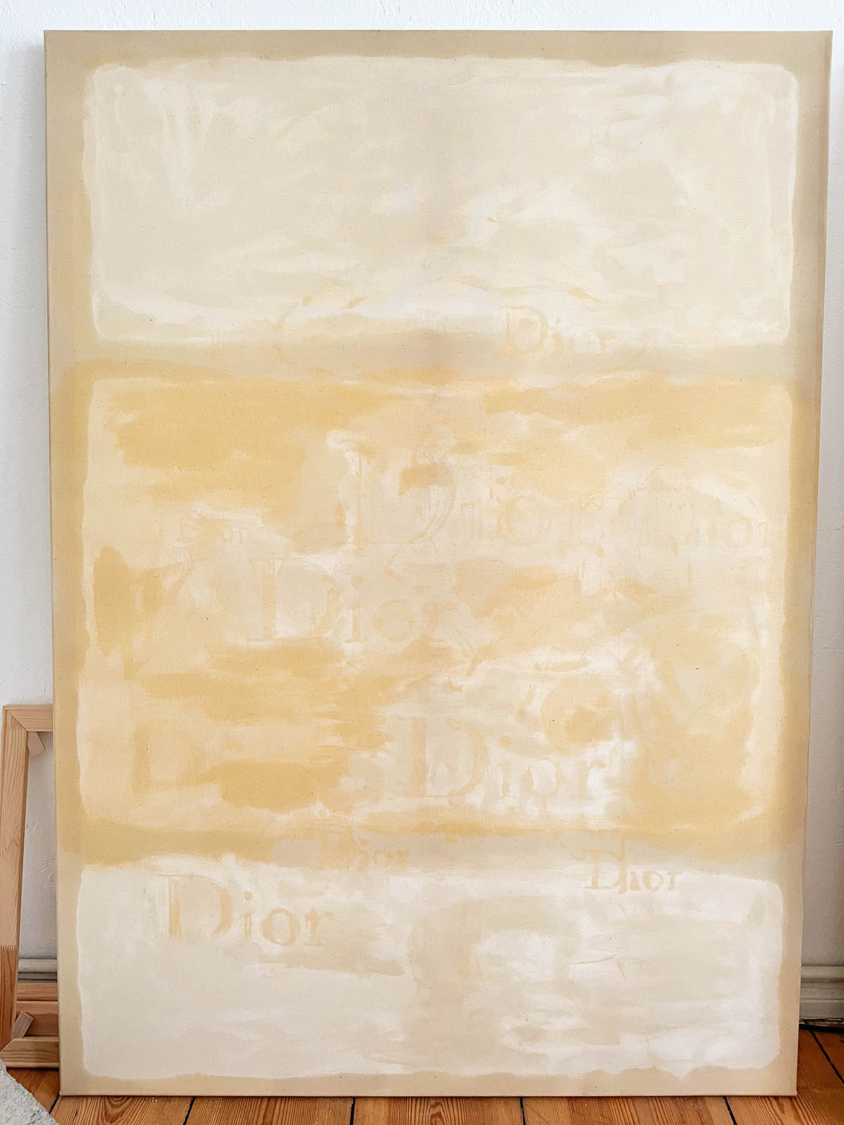 Modische Öle, 165 x 119 cm., Mohnöl, Sonneblumenöl und Leinöl auf Leinwand, 2021